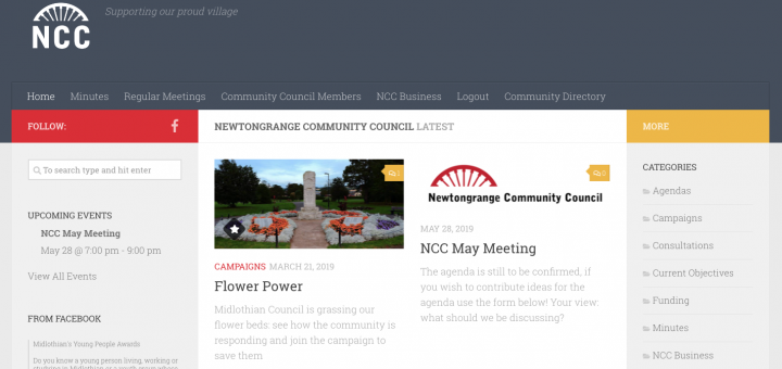 Screen Shot of NCC website