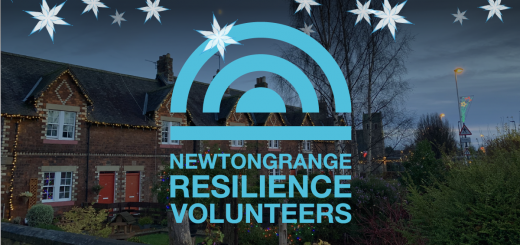 Newtongrange Street Christmas Lights with NRV Logo